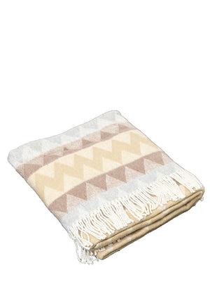 Sheelin Chevron 150x200cm Throw, Beige Multi
