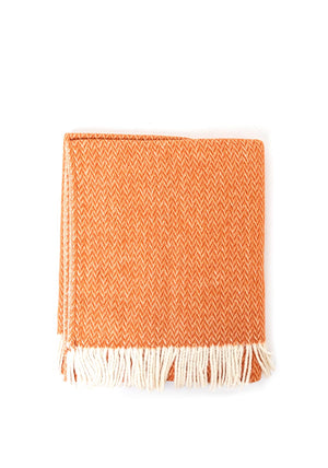 Sheelin Chevron 130x160cm Throw, Orange