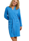 Indigo Sky Waffle Long Sleeve Robe, Blue