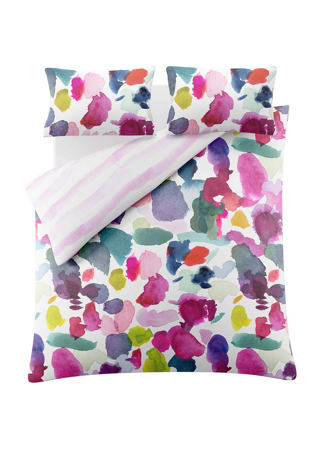 Bluebell Gray Abstract Sateen Duvet Cover Set, Multi