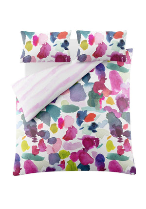 Bluebell Gray Abstract Sateen Duvet Cover Set, Multi