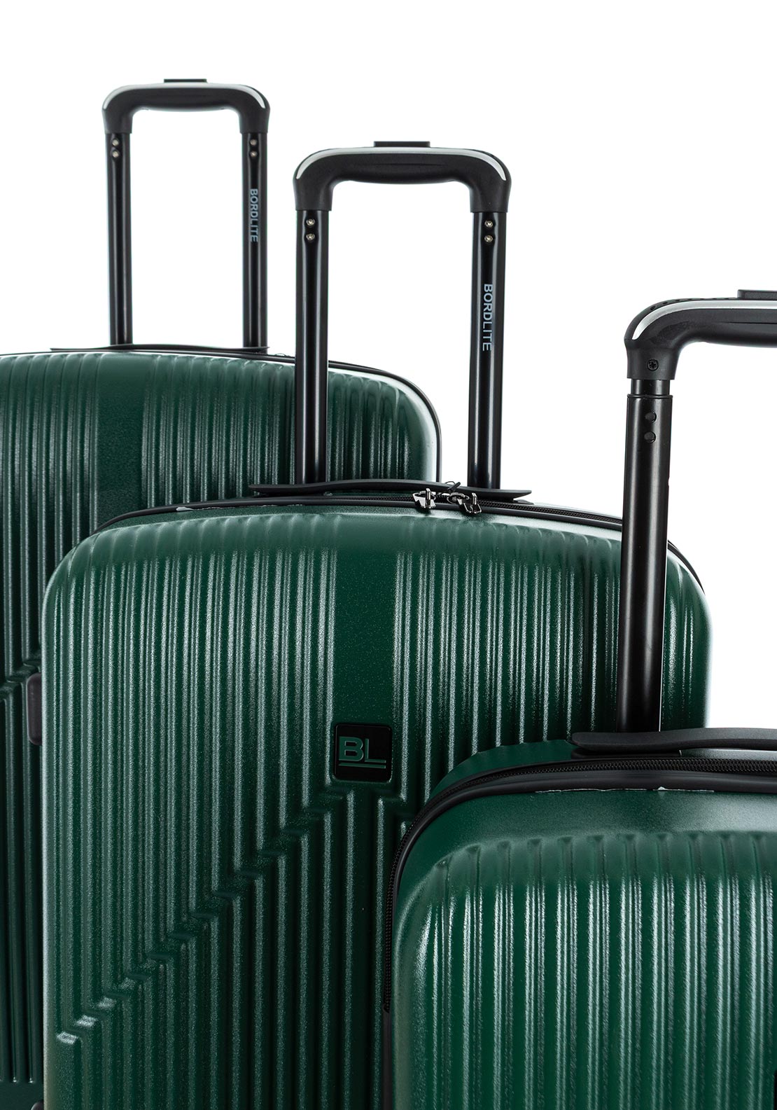 Bordlite 3 Piece Hard Shell Luggage Set, Green