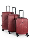 Bordlite 3 Piece Hard Shell Luggage Set, Red