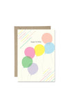 Bold Bunny “Happy Birthday” Balloon Pastel Greetings Card