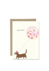 Bold Bunny “Happy Birthday” Dachshund Greetings Card