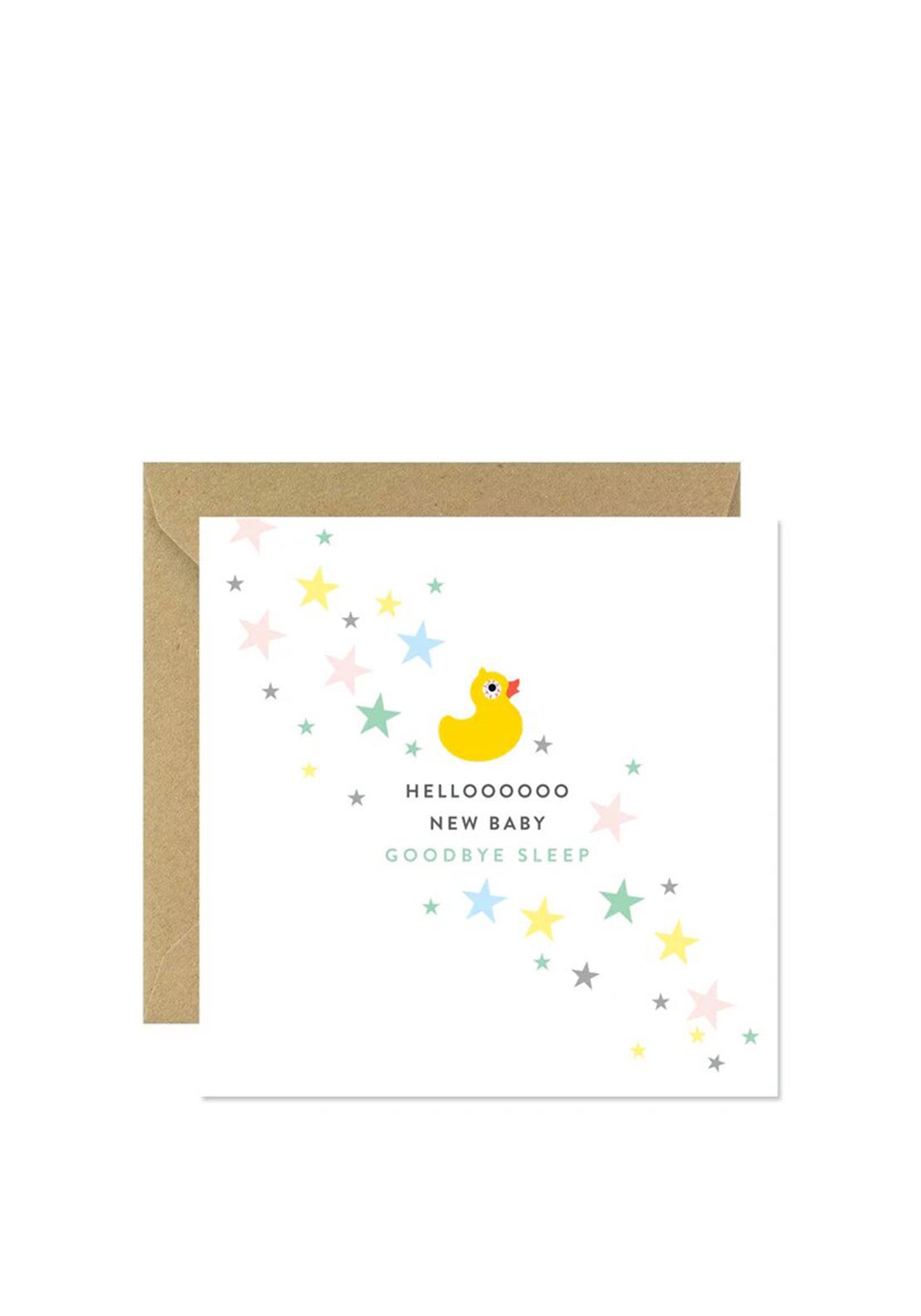 Bold Bunny “Hello New Baby Goodbye Sleep” Greetings Card - McElhinneys