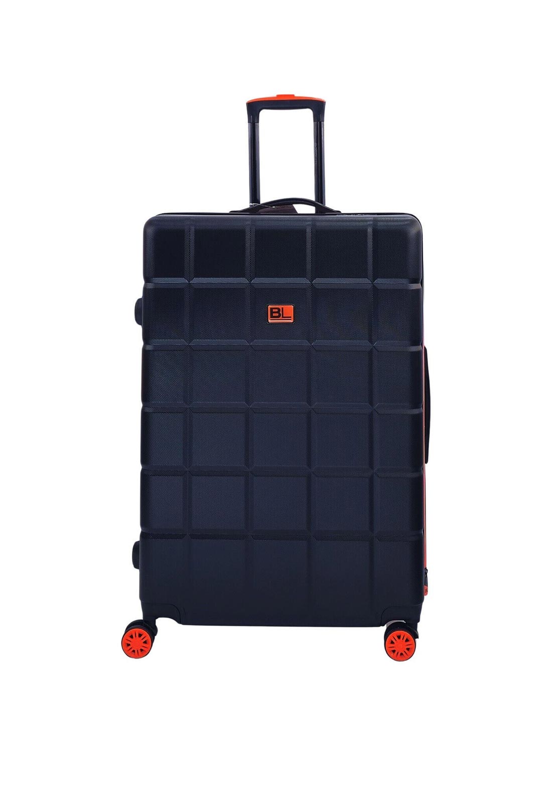 Bordlite 28” 8-Wheeler Spin Large Suitcase, Black & Orange