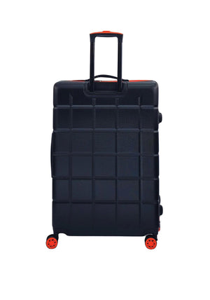 Bordlite 28” 8-Wheeler Spin Large Suitcase, Black & Orange