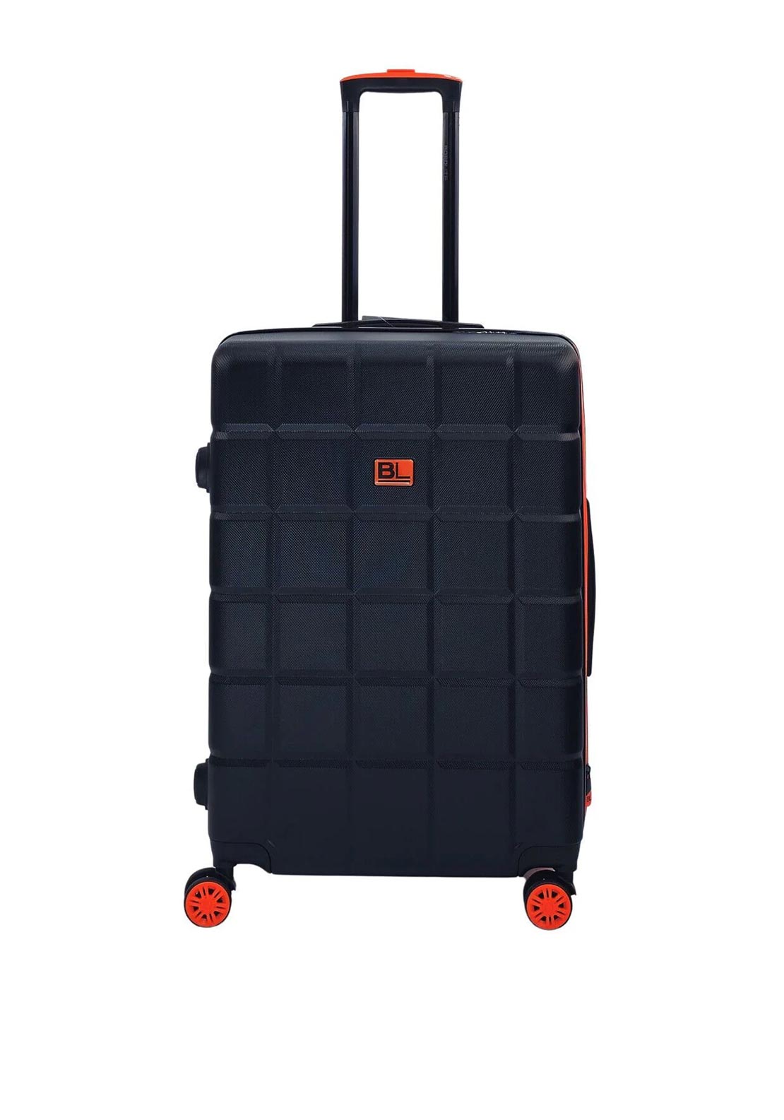 Bordlite 24” 8-Wheeler Spin Medium Suitcase, Black & Orange