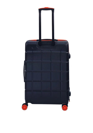 Bordlite 24” 8-Wheeler Spin Medium Suitcase, Black & Orange