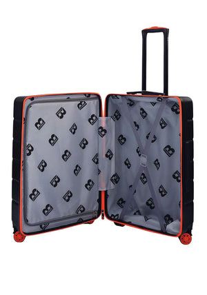 Bordlite 24” 8-Wheeler Spin Medium Suitcase, Black & Orange