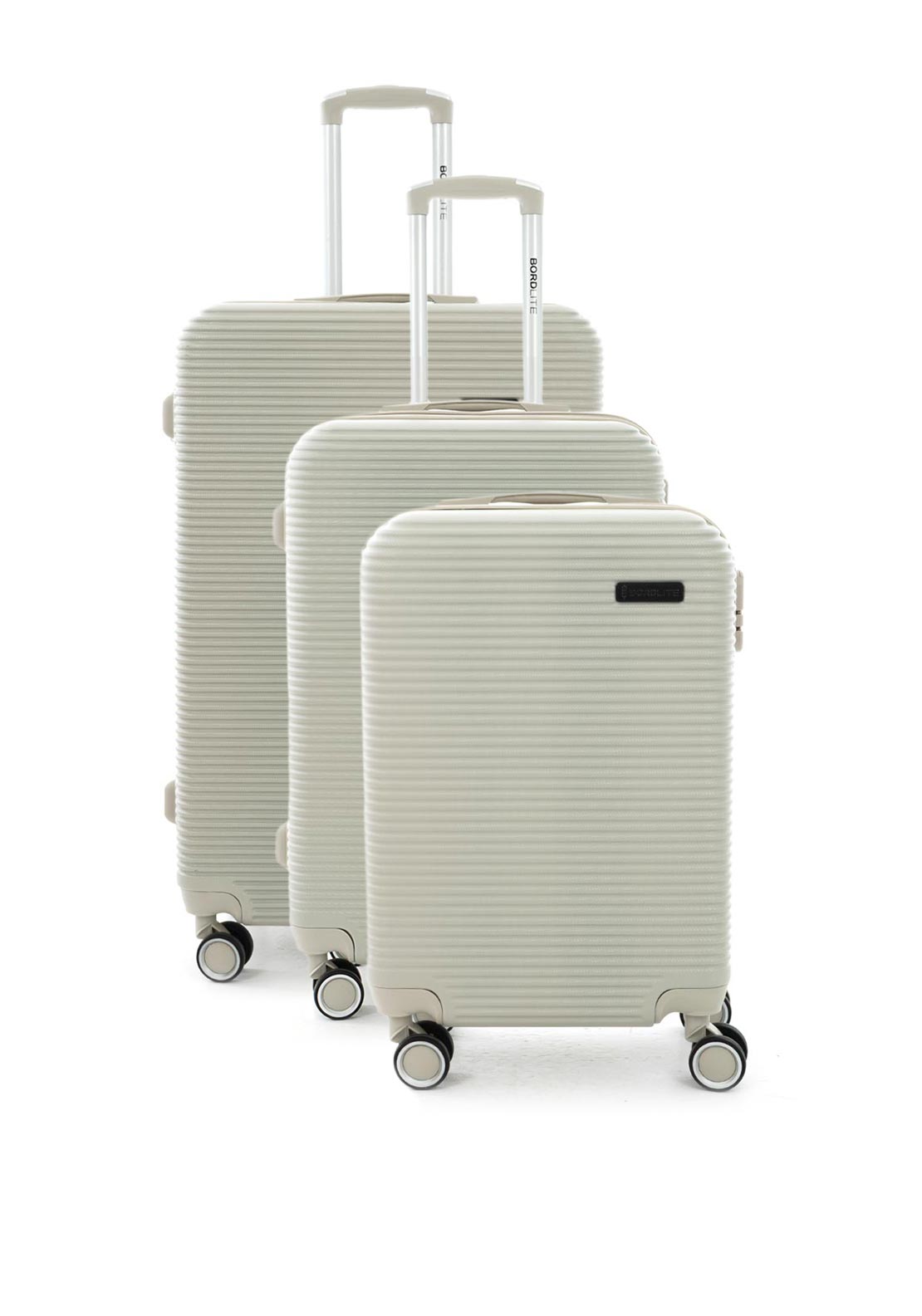 Bordlite 3 Piece Hard Shell Luggage Set, Champagne