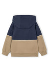 Mayoral Mini Boy Long Sleeve Colour Block Hoodie, Navy