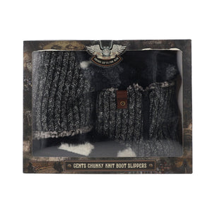 GENTS CHUNKY KNIT BOOTIE SLIPPER
