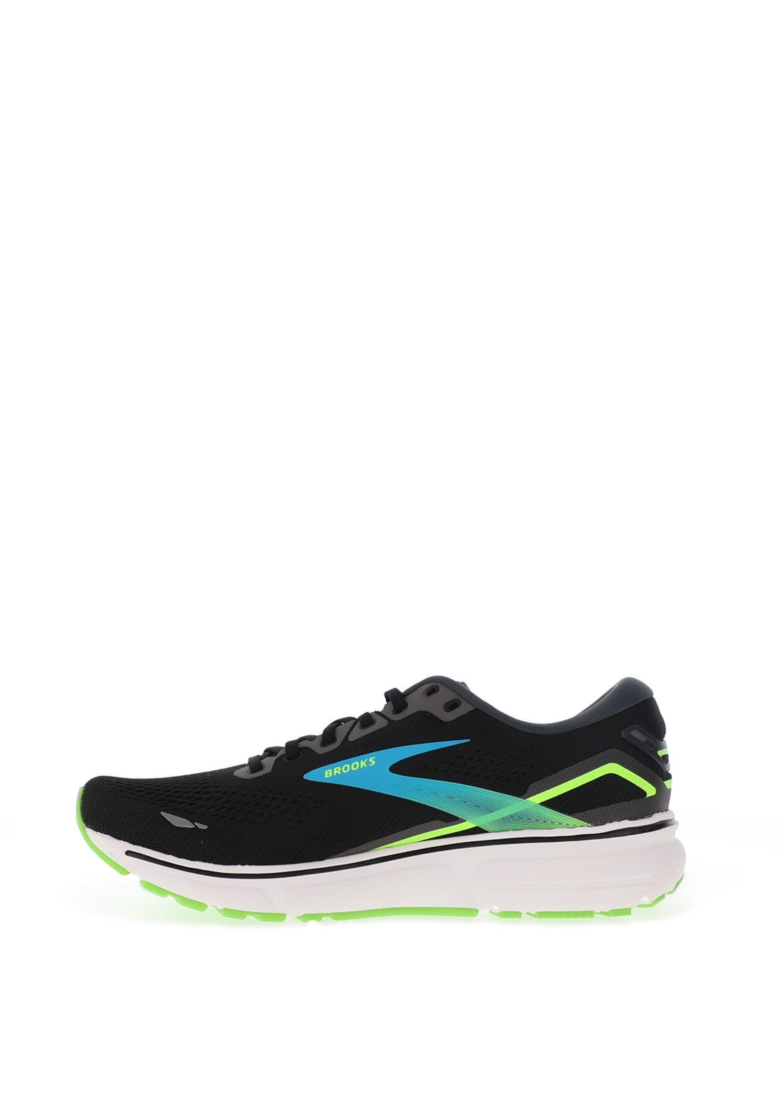 Brooks Mens Ghost 15 Running Shoes, Black & Hawaiian Ocean