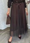 Serafina Collection One Size Tulle Skirt, Brown