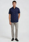Bugatti Soft Cotton Short Sleeve Shirt, Navy
