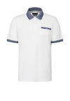 Bugatti Pocket Polo Shirt, White & Navy