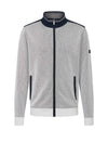 Bugatti Full Zip Ribbed Knit Jacket, Grey
