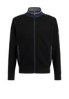 Bugatti Full Zip Ribbed Knit Jacket, Navy
