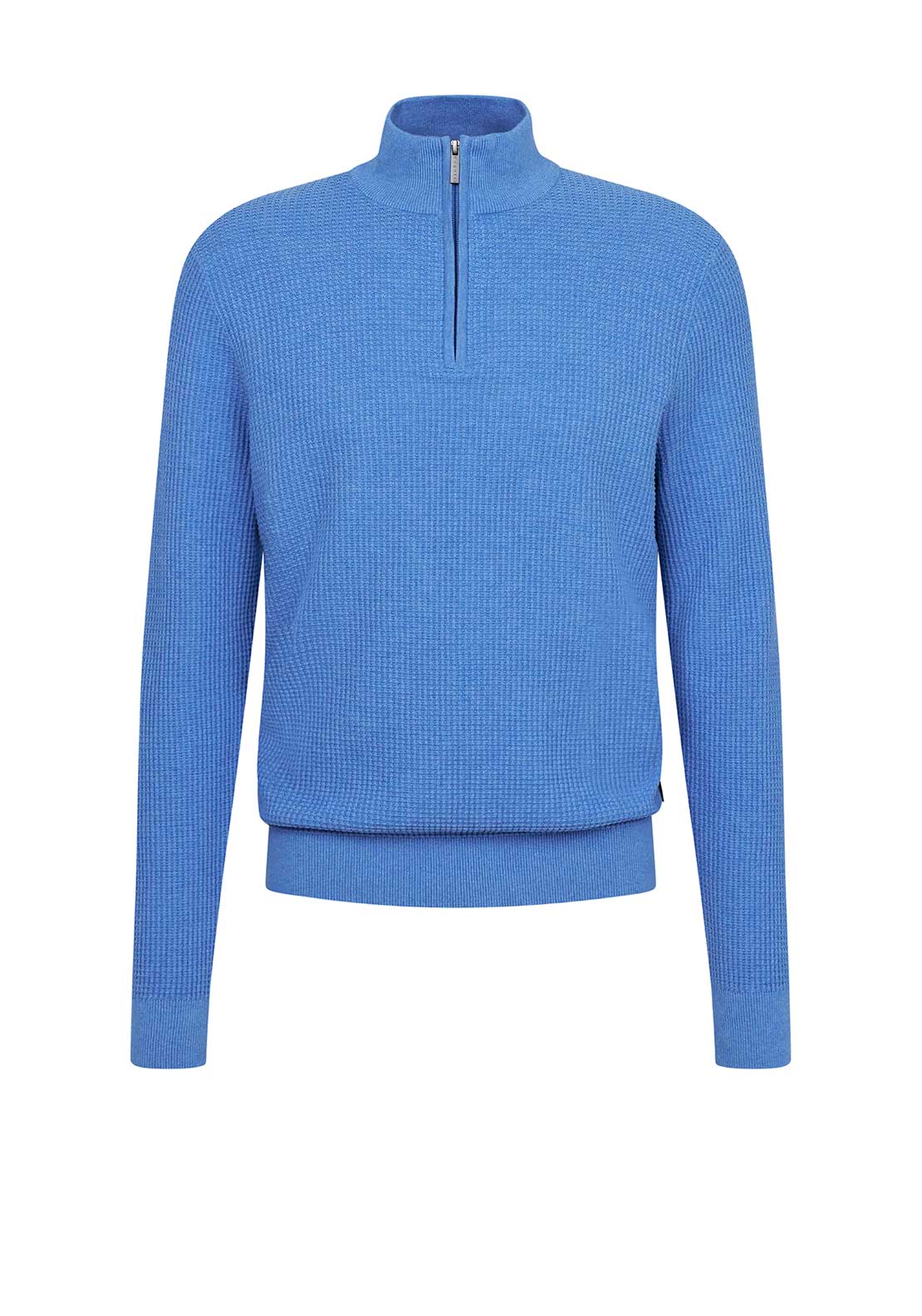 Bugatti Troyer Quarter Zip Waffle Knit Sweater, Blue