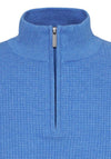 Bugatti Troyer Quarter Zip Waffle Knit Sweater, Blue