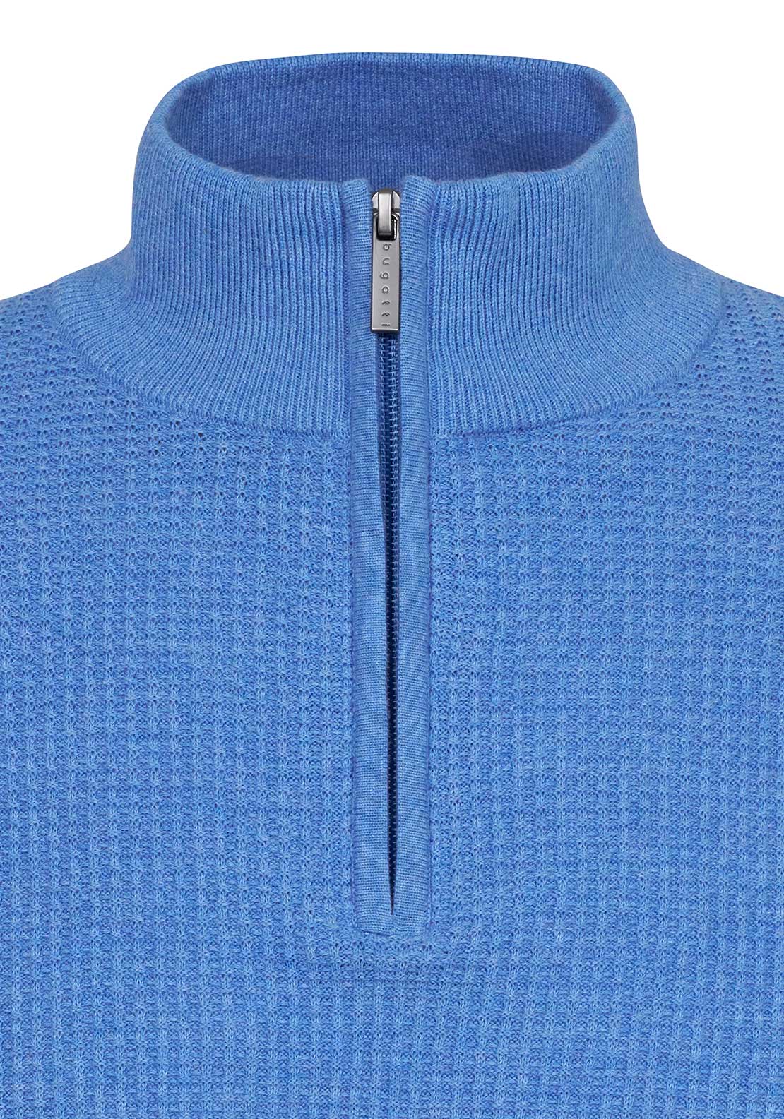 Bugatti Troyer Quarter Zip Waffle Knit Sweater, Blue