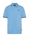 Bugatti Stripe Collar Polo Shirt, Sky
