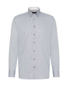 Bugatti Diamond Print Shirt, Light Blue & Brown