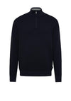 Bugatti Quarter Zip Waffle Knit Sweater, Navy