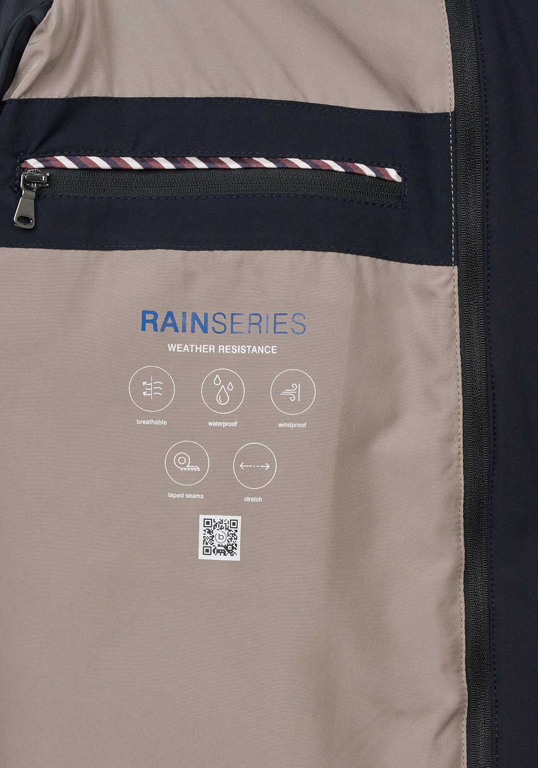 Bugatti Water Resistant Dual Layer Jacket, Navy