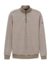 Bugatti Texture Knit Quarter Zip Sweatshirt, Beige