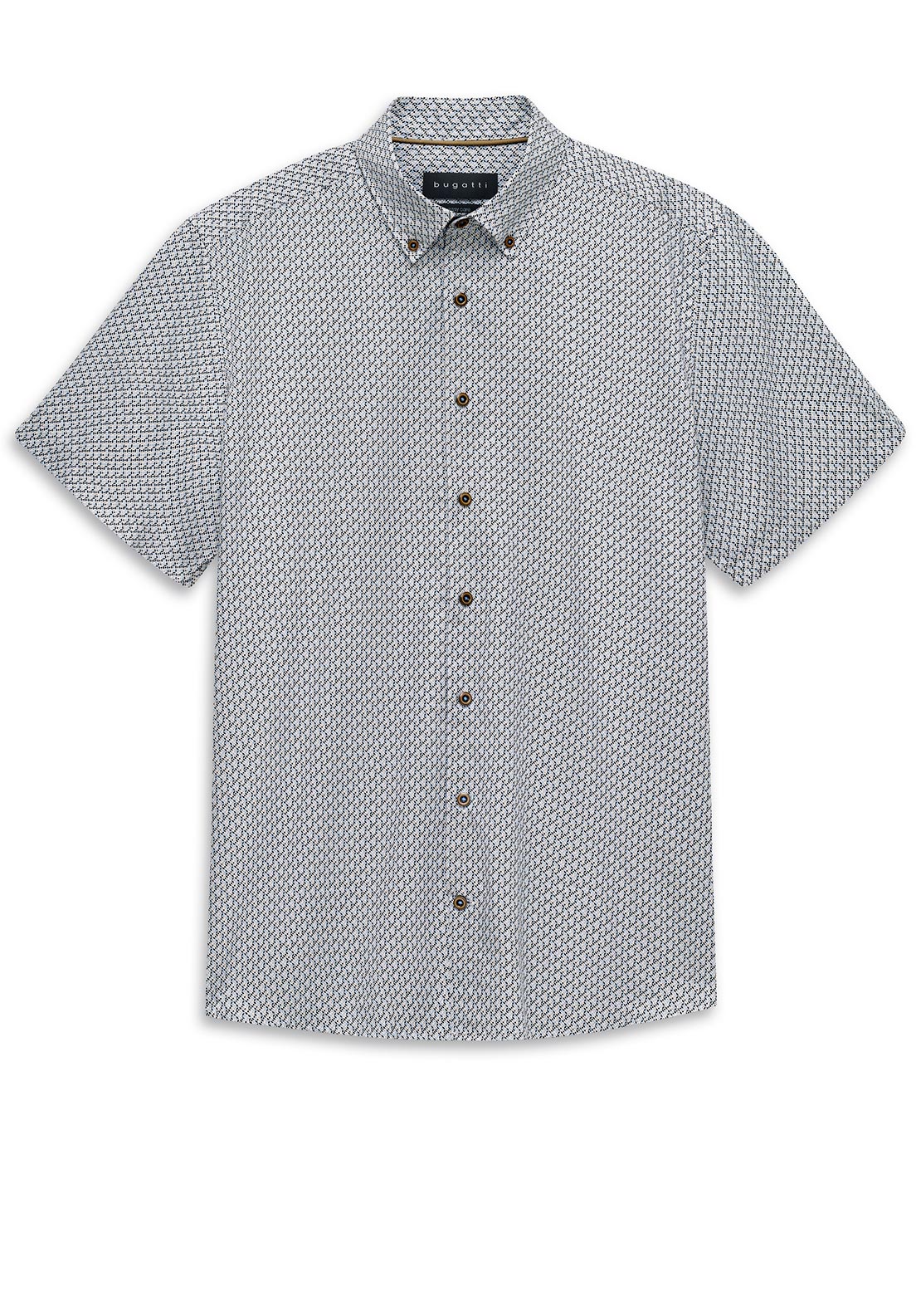 Bugatti Geo Pattern Short Sleeve Shirt, Blue Multi