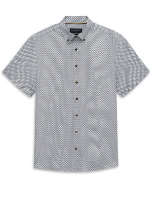 Bugatti Geo Pattern Short Sleeve Shirt, Blue Multi