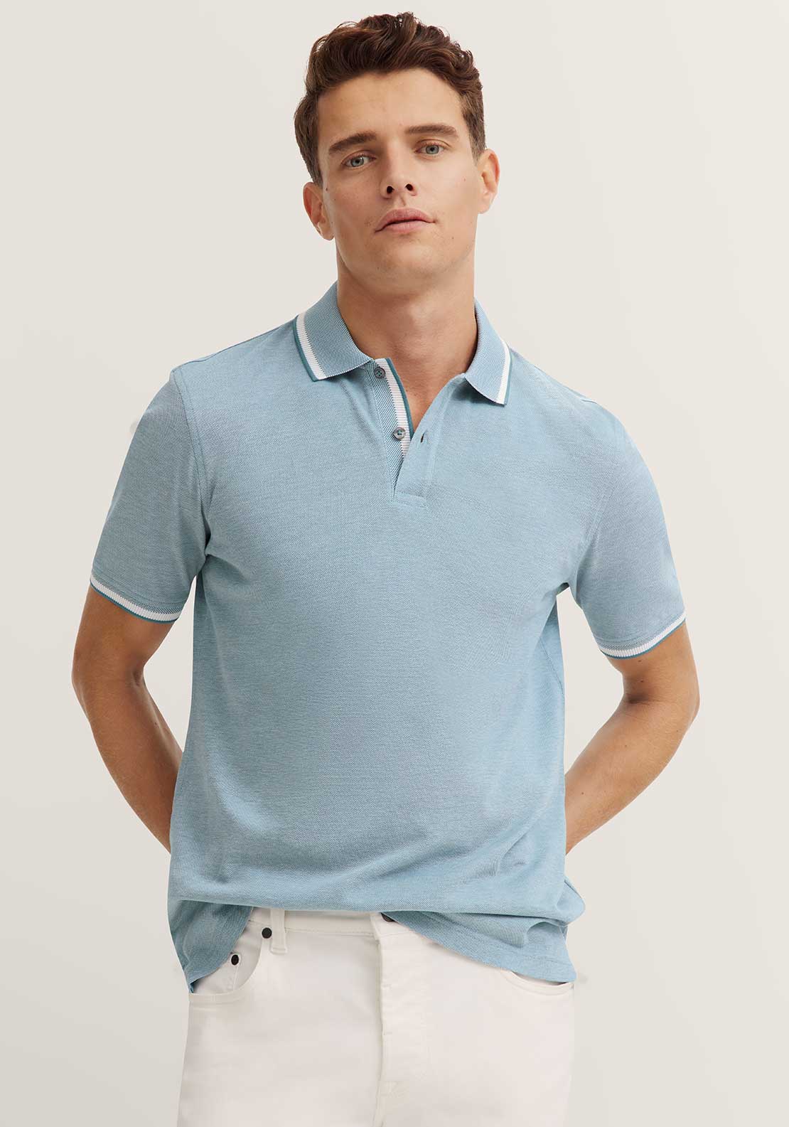 Bugatti Contrast Collar Polo Shirt, Green