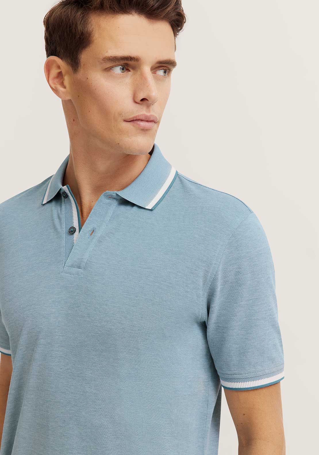 Bugatti Contrast Collar Polo Shirt, Green