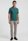 Bugatti Grandad Collar Polo Shirt, Green