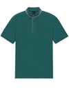 Bugatti Grandad Collar Polo Shirt, Green