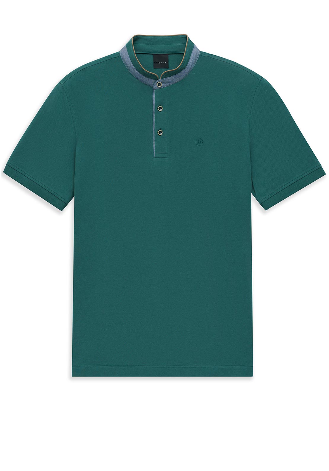Bugatti Grandad Collar Polo Shirt, Green