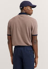 Bugatti Micro Print Texture Polo Shirt, Taupe