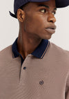 Bugatti Micro Print Texture Polo Shirt, Taupe