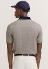Bugatti Micro Print Polo Shirt, Taupe & Navy