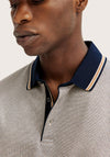 Bugatti Micro Print Polo Shirt, Taupe & Navy