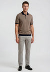 Bugatti Contrast Trim Polo Shirt, Brown & Navy