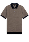 Bugatti Contrast Trim Polo Shirt, Brown & Navy