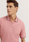 Bugatti Tipped Polo Shirt, Salmon Pink