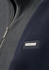 Bugatti Full Zip Houndstooth Sweatshirt, Khaki & Navy