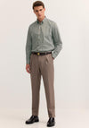 Bugatti Stripe Shirt, Olive & White