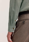 Bugatti Stripe Shirt, Olive & White