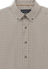 Bugatti Micro Geo Print Shirt, Brown & Black
